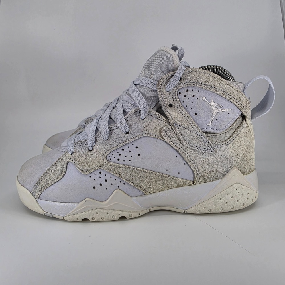 Nike Air Jordan 7 Retro Kids Size 3.5Y Pure Money White Pale Blue Leather Suede